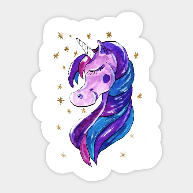 Sparkling Purple Unicorn Sticker by ZeichenbloQ